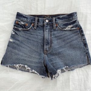 Denim shorts.